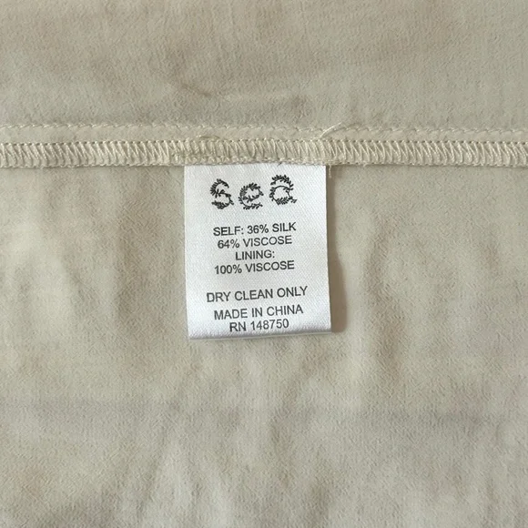 NWOT SEA New York Off-White Midi Silk-Blend Ruched Tatum Dress - Picture 8 of 8